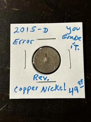 2015 D Rosevelt Dime  Error Coin, Copper Nickel - Image 1 of 2