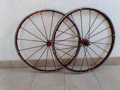 Kit ruote Mavic R-Sys rosse Shimano 9/10/11 velocità clincher - Immagine 1 di 4