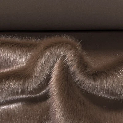 Webpelz Langhaar Aschbraun kuscheliges Kunstfell Stoff Deko Teppich Weich Edel - Bild 1 von 4