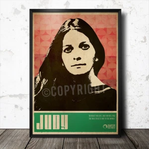 Judy Collins Folk Music Art Poster 60's Baez Joni Mitchell Woody Guthrie - Picture 1 of 1