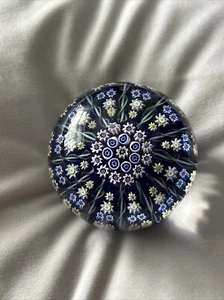 c1970s Vintage Perthshire Paperweight 12 spoke Millefiori cane blue pink green - Bild 1 von 13