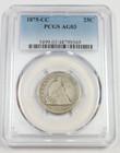 1875 CC PCGS AG03 - Seated Liberty Quarter 25c Twenty Five Cent US Coin #48542B