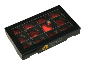 12 Stück Glas Hänger Herzen rot Herz Valentinstag Kugeln Herzform Kugelherzen - Bild 1 von 1