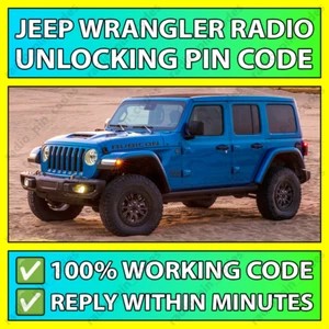 ✅JEEP WRANGLER RADIO UNLOCKING PIN CODE ALL MODELS T**QN TM9 T00BE T00AM T0MYD✅ - Picture 1 of 12
