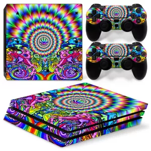 For PS4 PRO Console & 2 Controllers Neon Portal Decal Vinyl Cover Skin - Picture 1 of 1