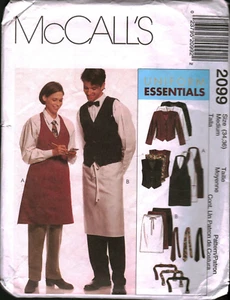 2099 Vintage McCalls Schnittmuster Koch Uniform Essentials Schürze Jacke Fliege - Bild 1 von 2