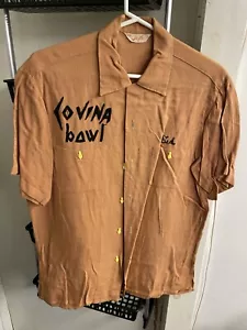 50er Jahre Vintage Kleidung seltener Fund Bowling Pin Buttons! AIR FLO ROCKABILLY Shirt - Bild 1 von 8