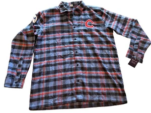 Chicago Cubs Flanellhemd Gr. XL blau mit roten und schwarzen Streifen Logo 25. April - Bild 1 von 9