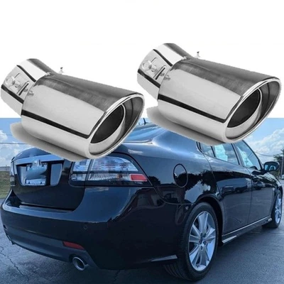 For Saab 9-3 Aero Sedan 2PC Car Tail Pipe Exhaust Rear Muffler Tailpipe Tip - Imagem 1 de 4