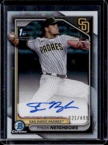 2024 Bowman Draft Tyson Neighbors rifrattore automatico cromato 1° #21/499 - Foto 1 di 2