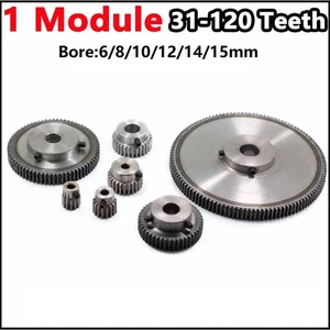1 Mod 1M Spur Gear With Step 31-125T Teeth Transmission Spur Gear 45# Steel - Picture 1 of 25