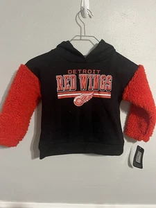 NWT Girls Detroit Red Wings Sherpa Sleeves Sweatshirt 3T - Picture 1 of 8