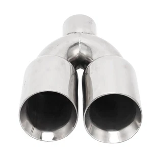 Auto Doppelauspuffspitze 63x89mm Edelstahl Y-förmiges Endrohr Universal Für - Bild 1 von 22