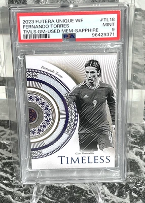 2023 Futera Fernando Torres El Nino Jersey Relic Card #1/15 PSA 9 Timeless RARE - Image 1 of 3