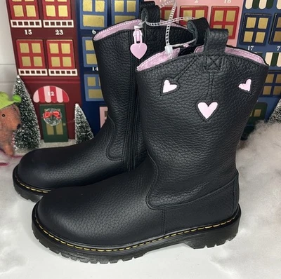 Botas Dr. Martens Youth Heart Nappa charol negras talla 6 Foto 1 de 4