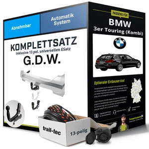 Für BMW 3er Touring Typ E91 Anhängerkupplung abnehmbar +eSatz 13pol uni. 05- NEU - Bild 1 von 5