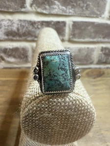 Anillo Navajo Delbert Gordon Telaraña Negro Turquesa Talla 9 Plata de Ley - Imagen 1 de 8