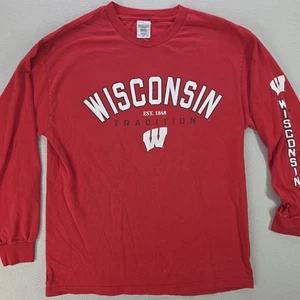 Wisconsin Badgers Langarmshirt Herren Large rot Spellout Tradition NCAA - Bild 1 von 11