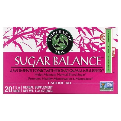 Sugar Balance y tónico para mujer con Dong Quai y morera, sin cafeína, 20 té Foto 1 de 3