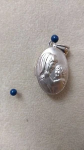 925 SILBER ANHÄNGER FOTOHALTER PORTRAITHALTER MAMA MIT KIND - Bild 1 von 2