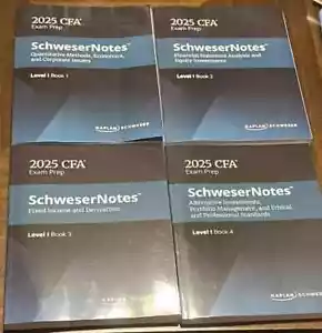 2025 CFA Exam Prep Kaplan schweser Notes™ Book 1-4 Paperback/USA Free Shipping - Picture 1 of 5