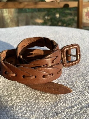 Cinturón de cuero LAUREN Ralph Lauren segmento de eslabones con cordones talla M brida tostado ecuestre Foto 1 de 4