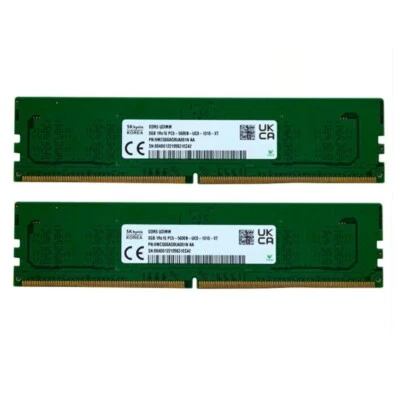 Hynix 16GB (2X8GB) DDR5 5600MHz PC5-44800 1RX16 UDIMM Memory Ram HMCG66AGBUA081N - Image 1 of 4