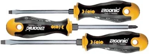 Juego de 3 destornilladores Felo Ergonic ranurados y Phillips 410 931 48 PUNTAS MAGNÉTICAS - Imagen 1 de 6