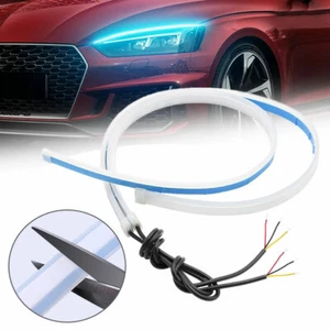 2x Car LED Headlight Turn Signal Light Strip Waterproof Daytime Running Lamp DRL - Picture 1 of 12