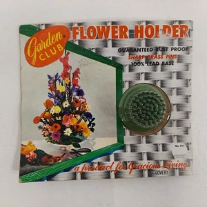 Vintage Garden Club Round FLOWER HOLDER FROG Metal Wire Brass Pins Sealed NOS - Picture 1 of 4