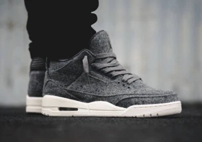 Nike Air Jordan 3 III Retro Grey Wool [861427-004] US 7.5Y UK 6 EU 40 Cm 25 - Image 1 of 4