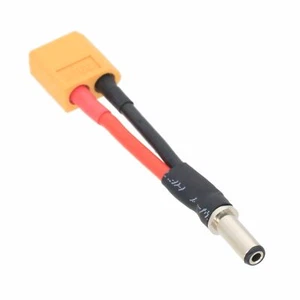 Male DC 5.5 x 2.1mm barrel plug to XT60 Male Plug cable 14AWG 5CM Leads - Picture 1 of 2