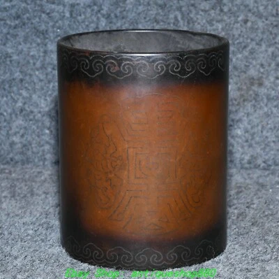 Soporte para lápices cepillo murciélago plata bronce púrpura dinastía china antigua de 4,7"" Foto 1 de 4