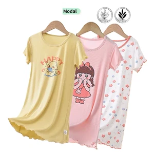 Children Cotton Modal Nighties Comfortable Summer Dress  Age 3 - 12 - 1 PACK - Picture 1 of 12