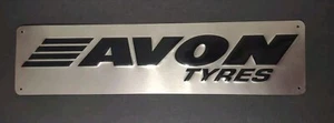 Vtg  Avon Tyres Advertising Metal Store Sign Motorcycle Tires - England 24" X 6" - Picture 1 of 12