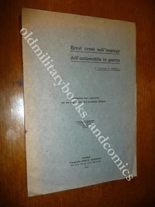 BREVI CENNI SULL'IMPIEGO DELL'AUTOMOBILE IN GUERRA TEN. COL. MORELLI 1914 - Imagen 1 de 4