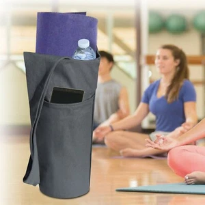 Yoga Mat Canvas Sport Bag Canvas Tote Holder Carrier Bag Gym Fitness Cross Body - Picture 1 of 8