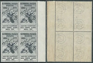 1952 TRIESTE A TRUPPE ALPINE QUARTINA GOMMA BICOLORE MNH - QTR2 - Picture 1 of 1