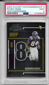 2003 PLAYOFF CONTENDERS MVP CONTENDERS MVP13 RANDY MOSS PSA 9 MINT POP 1 VIKINGS - Picture 1 of 2