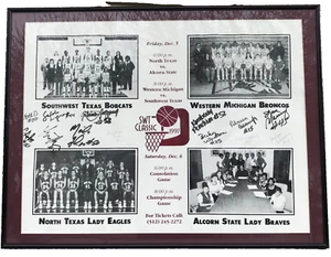 SWT Womens Basketball 1997 Poster Southwest Texas State University Autographed - Picture 1 of 12