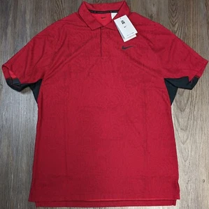 Nike Tiger Woods TW 25th Anniversary Custom Red Jacquard Polo Shirt DH0711-687 - Picture 1 of 9