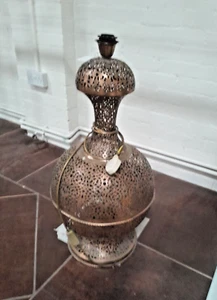 Moroccan Handmade Brass Floor Lamp Ex-Display W40 x H85cm - Picture 1 of 4