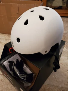 Triple Eight Dual Certified BMX/Skate ABS Hard Shell Helmet, White, Small-Medium - Picture 1 of 5