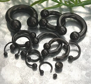 1pc Titanium Anodized Circular Barbell Horseshoe Septum, Eyebrow, Nipple Ring - Picture 1 of 22