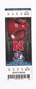 Nebraska  Cornhuskers Husker Football Ticket Stubs 09-10-2011 Fresno State - Picture 1 of 2