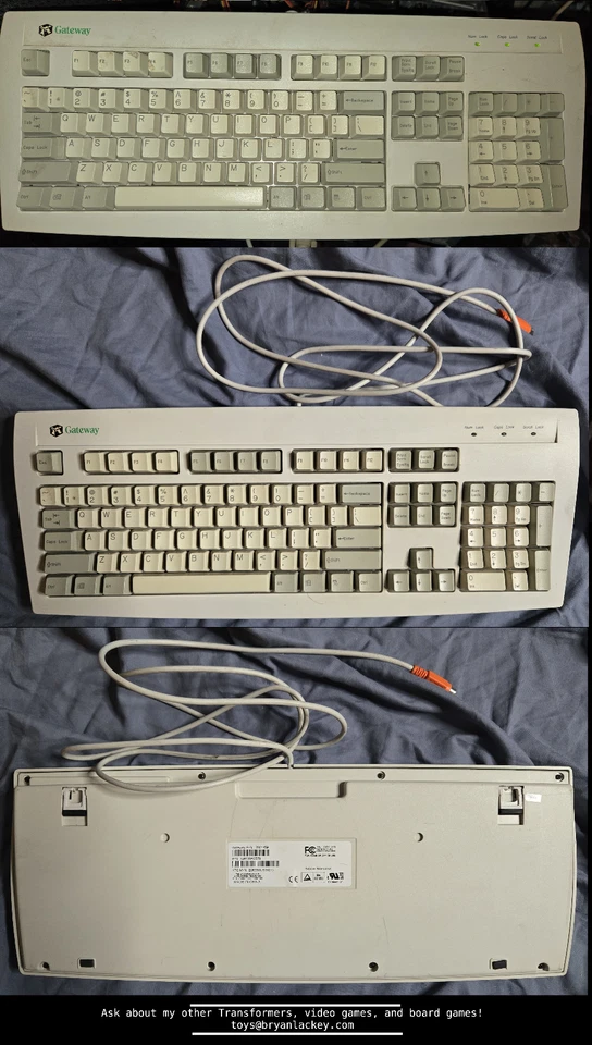 Gateway 7001459 (E06350US002-C) BEIGE PS/2 RUBBER DOME MECHANICAL Keyboard WORKS - Image 1 of 1