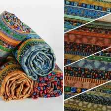 1M Stripe Tribal Ethnic Fabric Upholstery Curtain Boho Cotton Linen Home DIY NEW