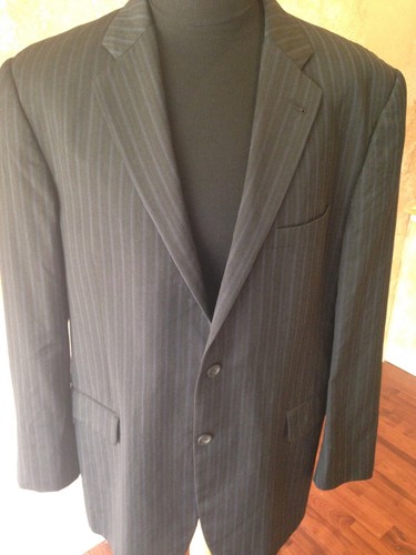 Blazer uomo Burberry London 44 reg cappotto sportivo nero blu gessato