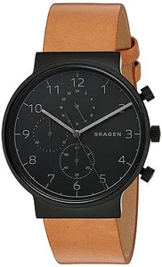 Men's Chronograph Ancher Tan Leather Strap Watch 40mm SKW6359 NEW - Picture 1 of 3