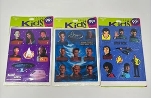 Vintage Hallmark Star Trek Stickers 3 Packs 4 Sheets Per Package NEW SEALED 90s - Picture 1 of 10